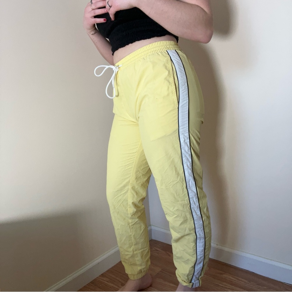 Yellow Urban Outfitters Jogger Pants with White Stripe